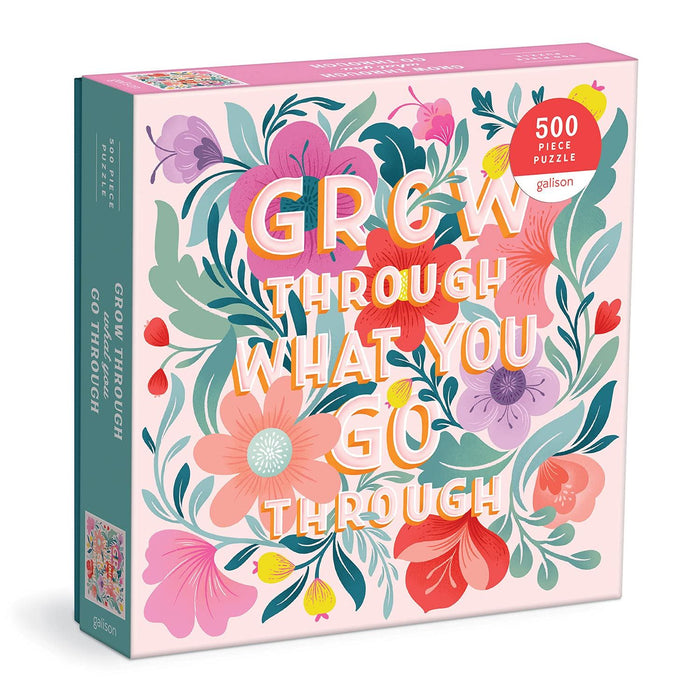 Galison 9780735372788 Grow Through What You Go Through Jigsaw Puzzle, Multicoloured, 500 Pieces