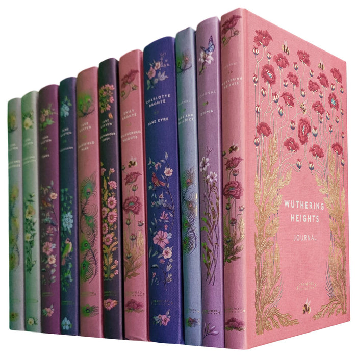 The Jane Austen & Brontë Sisters Collection (Hardcover, 8 Books + 3 Journals) – Pride and Prejudice, Wuthering Heights, Jane Eyre & More – A Cranford Edition Set of Romance & Gothic Literature