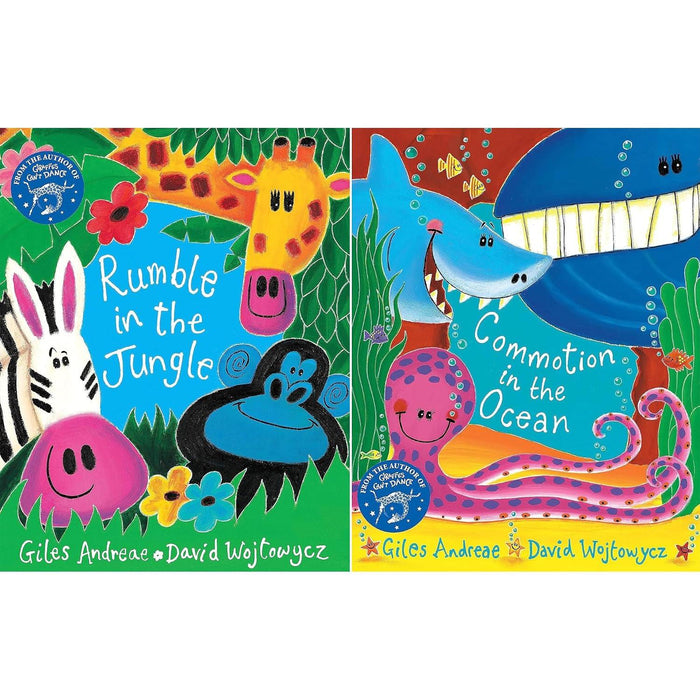 Animal Adventures Collection: 2-Book Set by Giles Andreae & David Wojtowycz (Rumble in the Jungle, Commotion in the Ocean