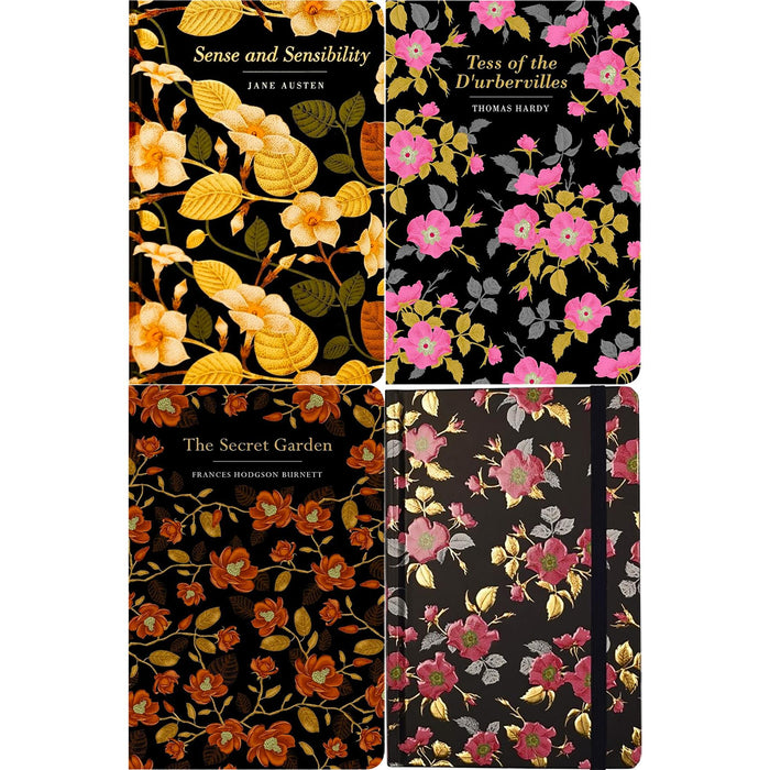 Austen’s Sense and Sensibility, Hardy’s Tess of the D’Urbervilles & Burnett’s The Secret Garden (Hardcover, 3 Books) with Notebook – Classic Literature in Exquisite Chiltern Editions
