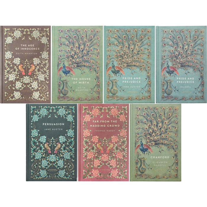 The Society & Ambition Collection: Age of Innocence by E. Wharton, Persuasion by J. Austen, Cranford by E. Gaskell & More (Hardcover, 6 Books) with Journal in an Exquisite Cranford Edition