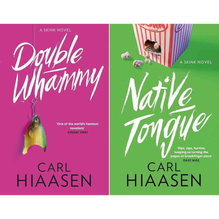 Carl Hiaasen Two-Book Collection: Double Whammy & Native Tongue – Satirical Crime Thrillers of Corruption, Murder, and Environmental Justice