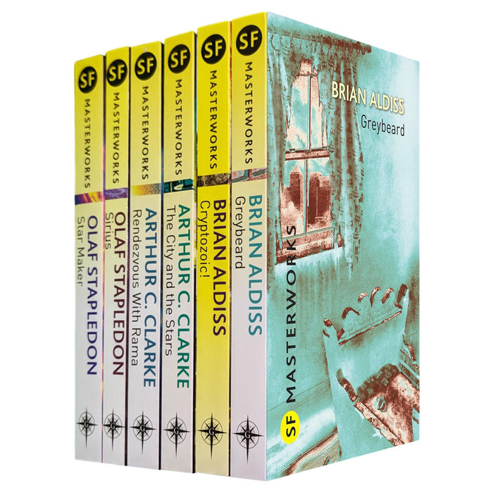 SF Masterworks Collection – Epic Explorations of Evolution, Cosmic Intelligence & Survival by Olaf Stapledon, Arthur C. Clarke & Brian Aldiss (6-Book Set)
