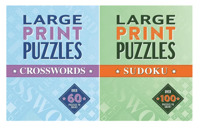 Large Print Puzzles Collection: Crosswords & Sudoku