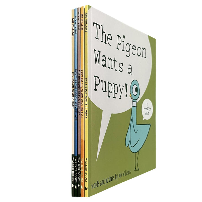 The Pigeon Series by Mo Willems: Don't Let the Pigeon Drive the Bus, Wants a Puppy, Duckling Gets a Cookie, Stay Up Late & Needs a Bath - A Hilarious Award-Winning Collection (5-Book Set)