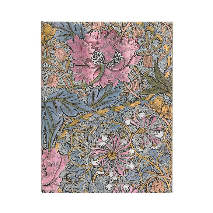 Morris Pink Honeysuckle (William Morris) Ultra Lined Hardcover Journal: Hardcover, 120 gsm, ribbon marker, memento pouch, elastic closure, book edge printing