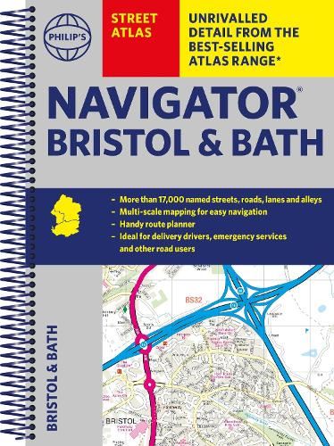 Philip's Street Atlas Navigator Bristol & Bath: Spiral Edition