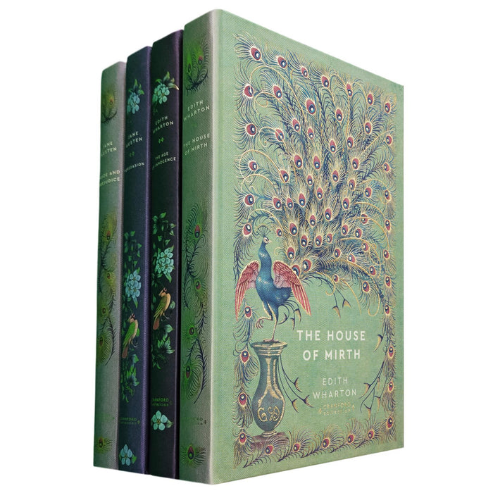 Pride and Prejudice & Persuasion by Jane Austen, The Age of Innocence & The House of Mirth by Edith Wharton (Hardcover, 4 Books) – An Elegant Cranford Edition Set of Love, Society & Ambition