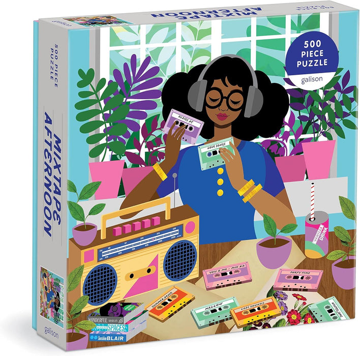 Galison 9780735375703 Mixtape Afternoon Jigsaw Puzzle, Multicoloured, 500 Pieces