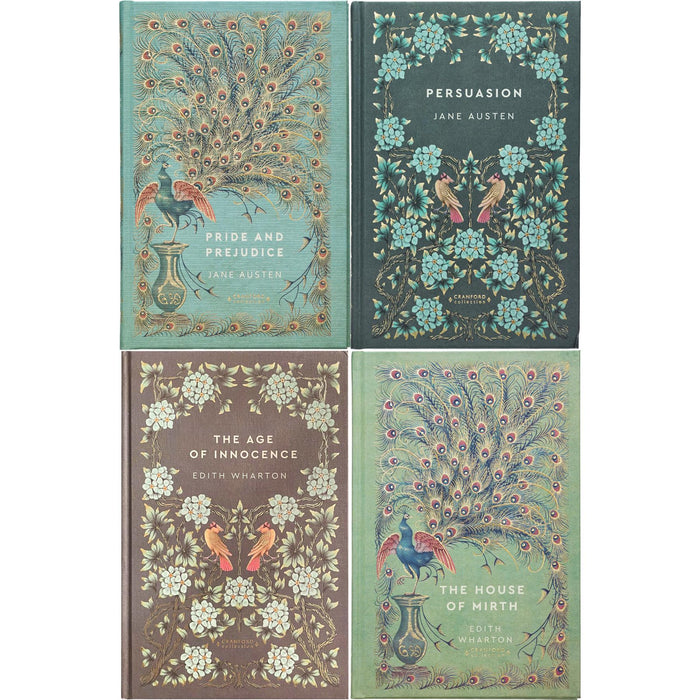 Pride and Prejudice & Persuasion by Jane Austen, The Age of Innocence & The House of Mirth by Edith Wharton (Hardcover, 4 Books) – An Elegant Cranford Edition Set of Love, Society & Ambition