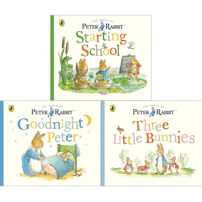 Peter Rabbit Tales Collection by Beatrix Potter: Starting School, Goodnight Peter & Three Little Bunnies