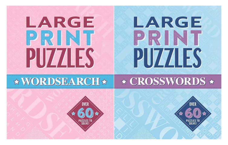 Large Print Puzzles Collection: Wordsearch & Crosswords