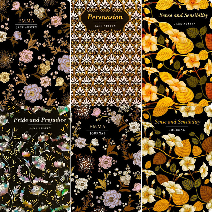 Austen’s Best-Loved Works: Emma, Pride and Prejudice & More (Hardcover, 4 Books) with Two Matching Journals in Beautiful Chiltern Editions