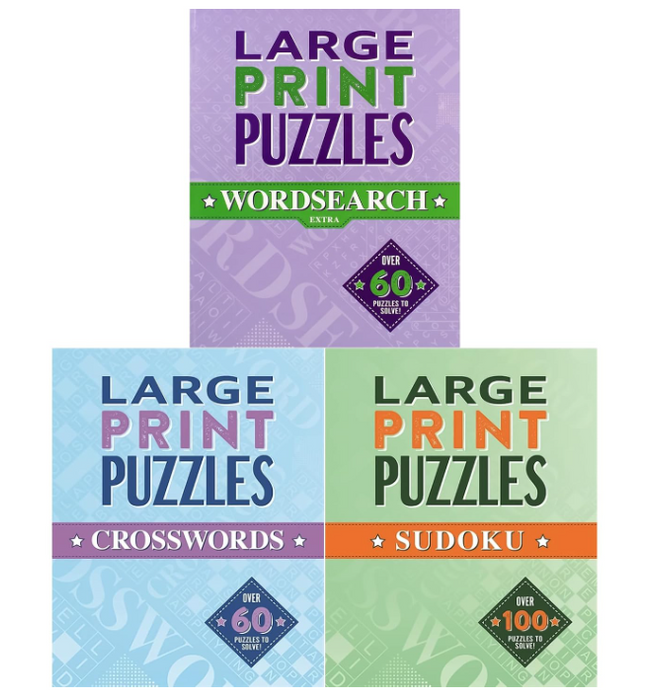 Large Print Puzzles Collection: Wordsearch Extra, Crosswords & Sudoku