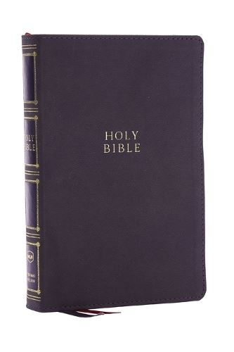 NKJV, Compact Center-Column Reference Bible, Black Genuine Leather, Red Letter, Comfort Print (Thumb Indexed): New King James Version, Gray, ... Reference, Red Letter, Comfort Print