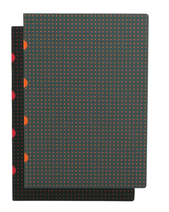 Paperblanks: Black on Red / Grey on Orange - A4 Gridded