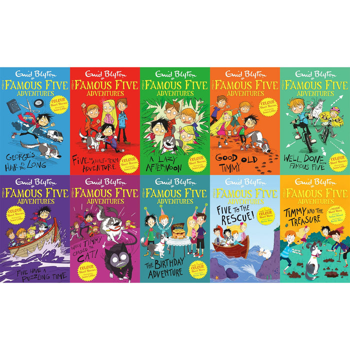Famous Five Colour Short Stories Collection – 10-Book Set by Enid Blyton: Classic Adventures with Julian, Dick, Anne, George & Timmy
