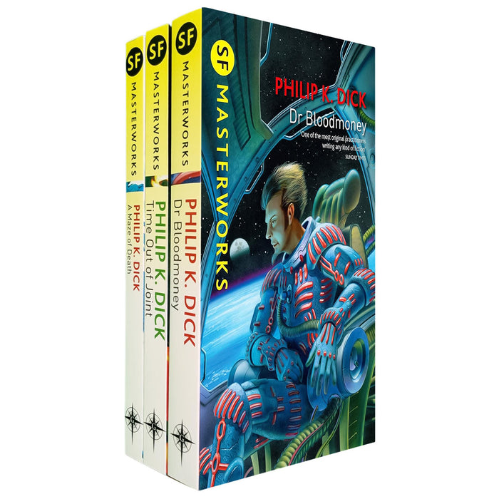 Philip K. Dick SF Masterworks Collection – Thought-Provoking Dystopias & Mind-Bending Realities in A Maze of Death, Time Out of Joint & Dr. Bloodmoney (3-Book Set)