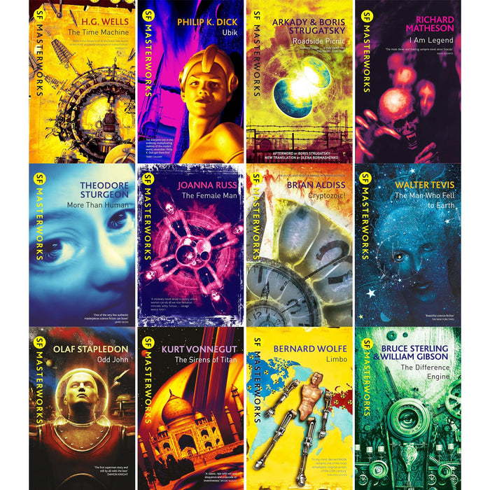 SF Masterworks Quick Reads Essentials – 12 Unique Voices in Time Travel, Dystopia, and Cosmic Satire by Wells, Dick, Russ, Vonnegut & More (12‑Book Set)