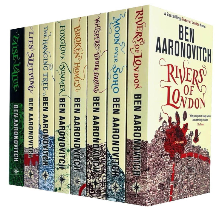 Ben Aaronovitch Rivers of London Series Collection 7 Books Set (Rivers of London, Moon Over Soho, Whispers Under Ground, Broken Homes, Foxglove Summer, The Hanging Tree, Lies Sleeping)