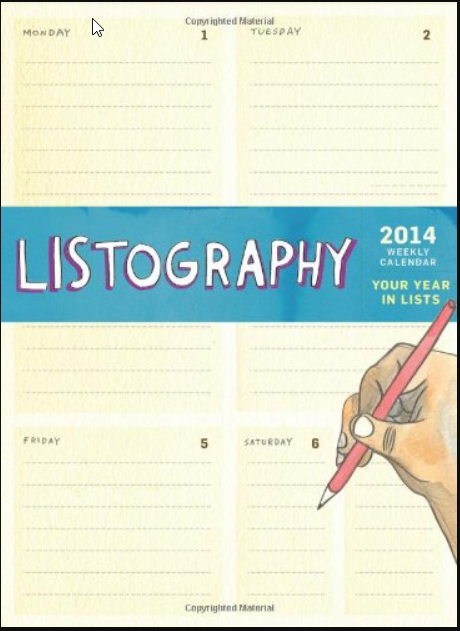 Listography 2014 Engagement Calendar: Your Year in Lists (Calendars)