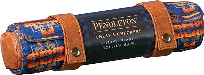 Pendleton Chess & Checkers Set: Travel-ready Roll-up Game