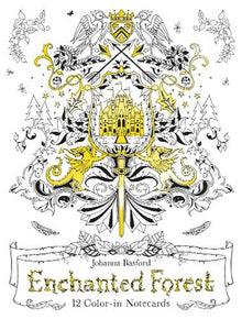 Enchanted Forest: 12 Colour-in Notecards