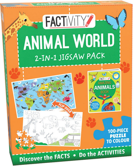 Factivity: Animal World 2-in-1 Jigsaw pack