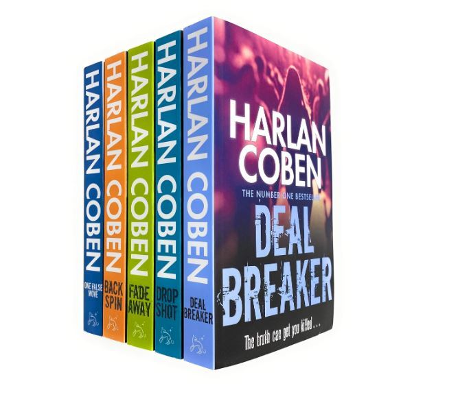 Myron Bolitar Series 5 Books Collection Set by Harlan Coben (Deal Breaker, Drop Shot, Fade Away, Back Spin & One False Move)