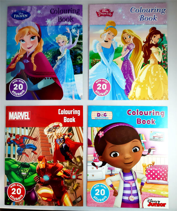 Disney Colouring Book: Marvel/Doc/Princess/Frozen pack